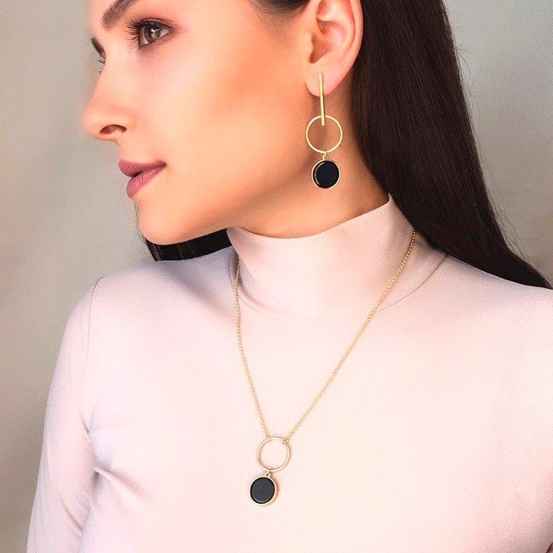 CONJUNTO FOLHEADO A OURO