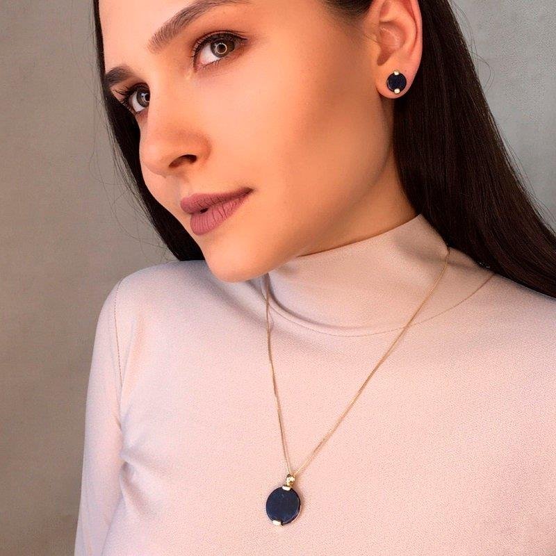 CONJUNTO FOLHEADO A OURO