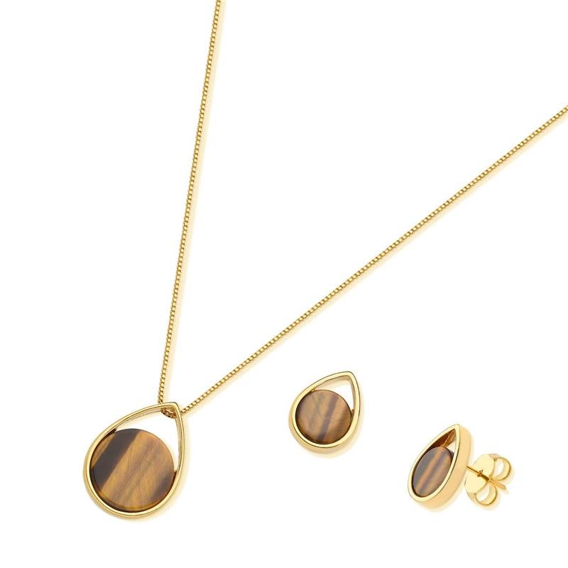 CONJUNTO FOLHEADO A OURO