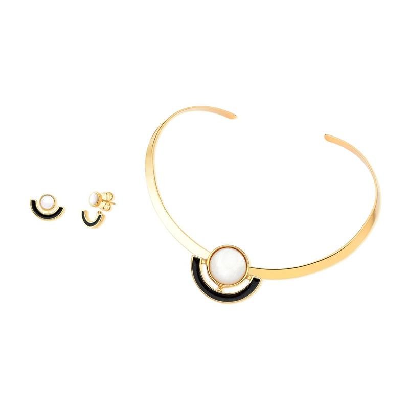 CONJUNTO FOLHEADO A OURO