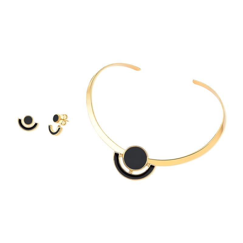 CONJUNTO FOLHEADO A OURO