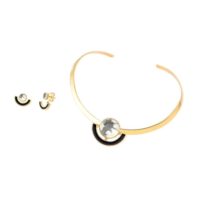 CONJUNTO FOLHEADO A OURO