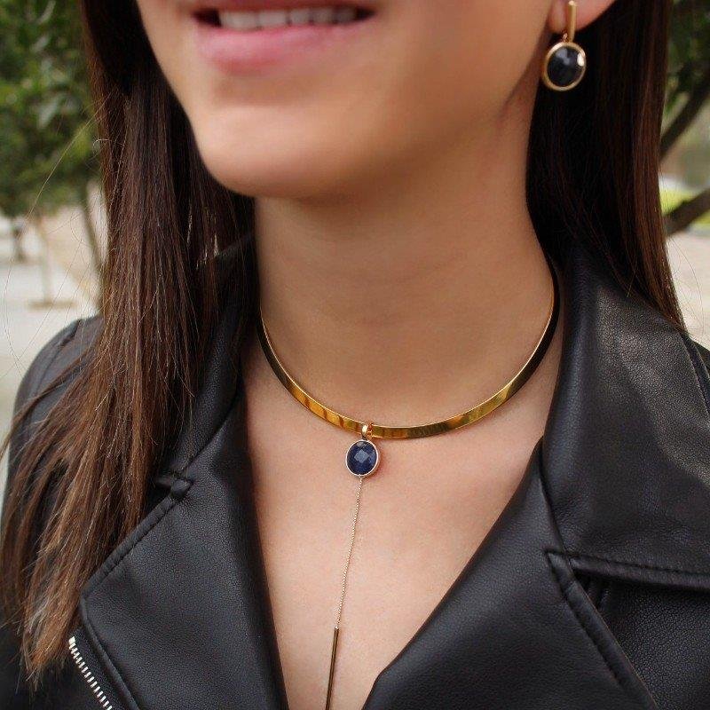 CONJUNTO FOLHEADO A OURO