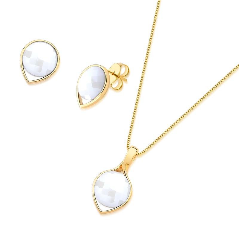 CONJUNTO FOLHEADO A OURO