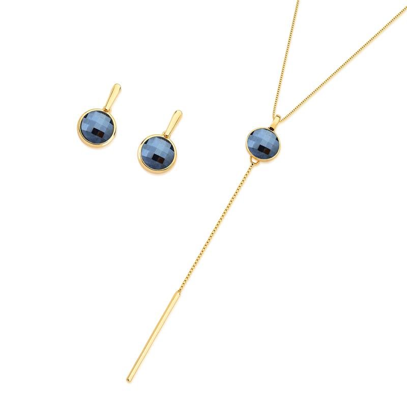 CONJUNTO FOLHEADO A OURO