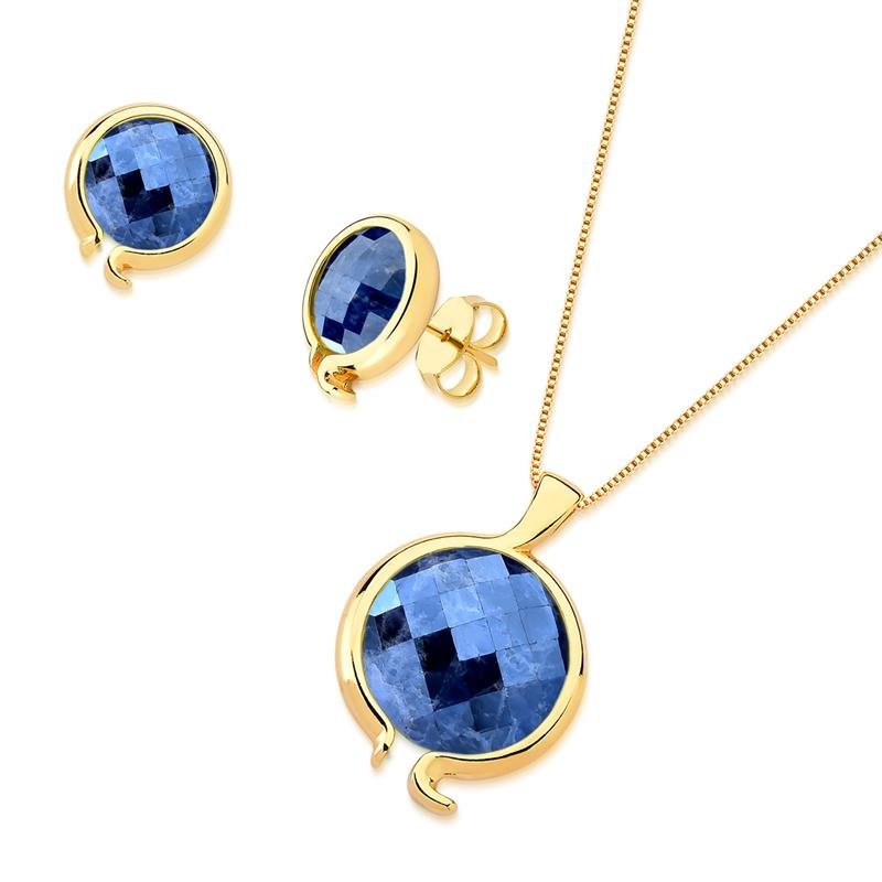 CONJUNTO FOLHEADO A OURO