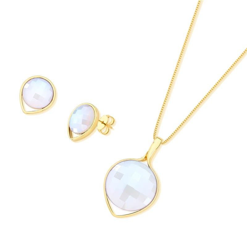 CONJUNTO FOLHEADO A OURO