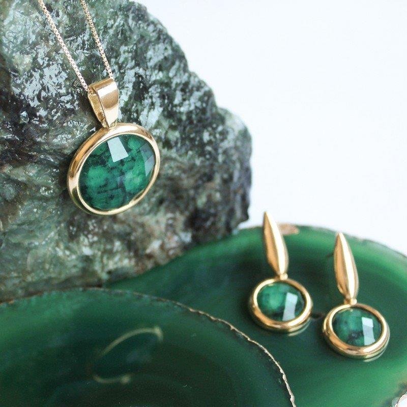 CONJUNTO FOLHEADO A OURO