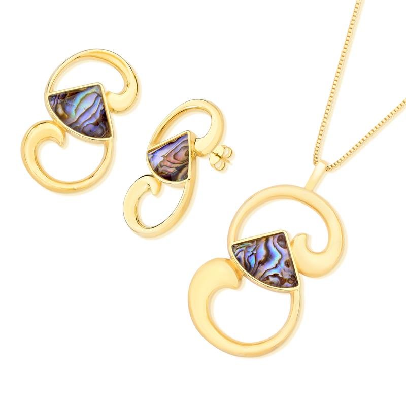 CONJUNTO FOLHEADO A OURO