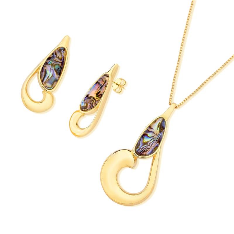 CONJUNTO FOLHEADO A OURO
