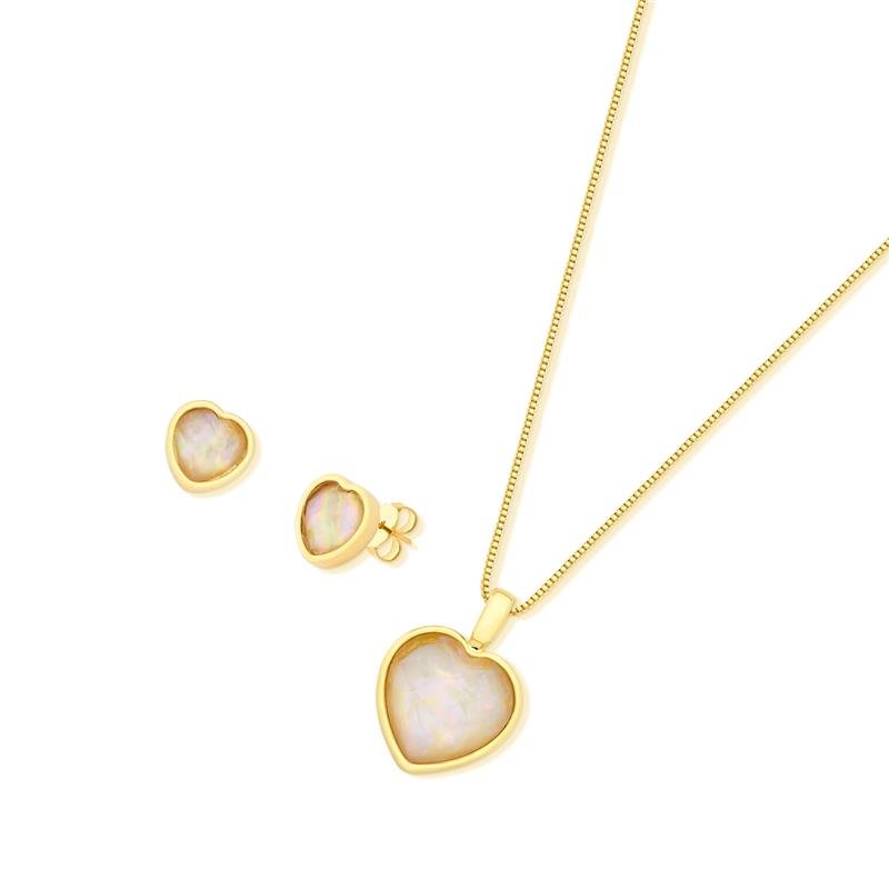 CONJUNTO FOLHEADO A OURO