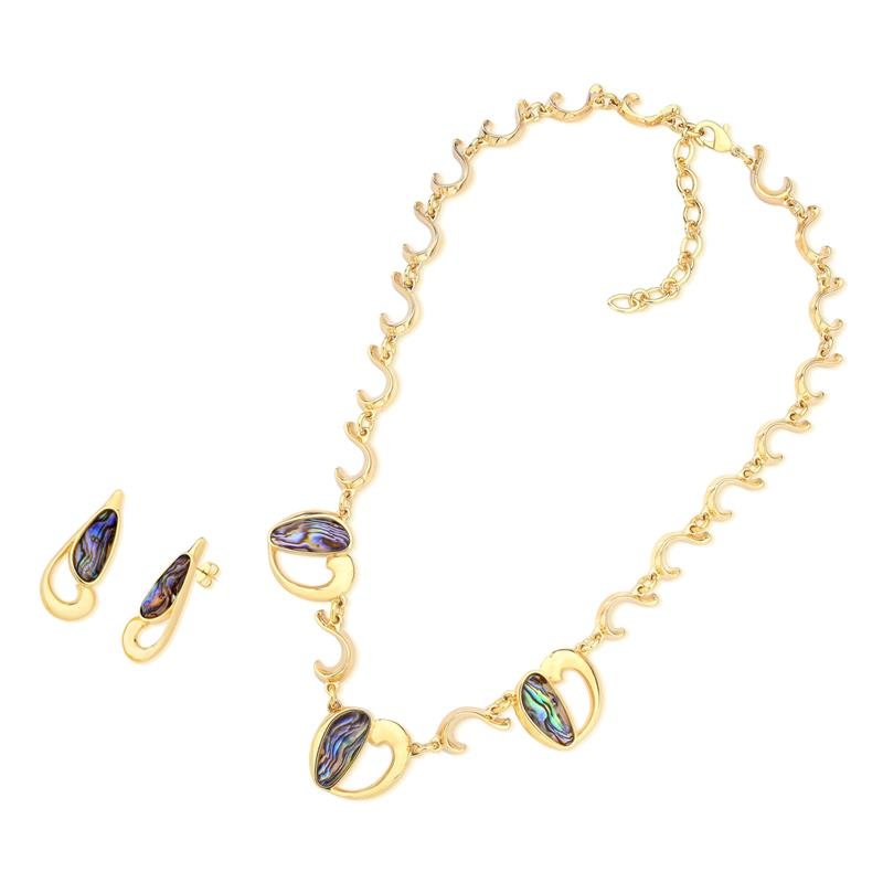 CONJUNTO FOLHEADO A OURO