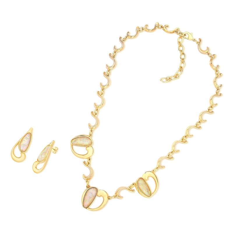 CONJUNTO FOLHEADO A OURO