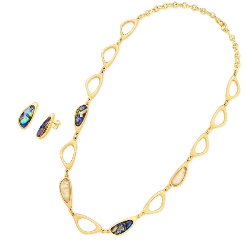 CONJUNTO FOLHEADO A OURO