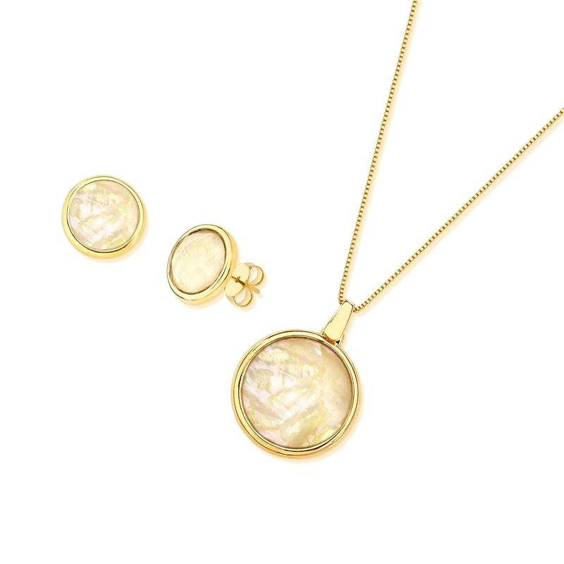 CONJUNTO FOLHEADO A OURO