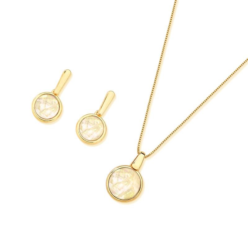 CONJUNTO FOLHEADO A OURO