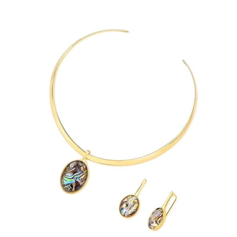 CONJUNTO FOLHEADO A OURO