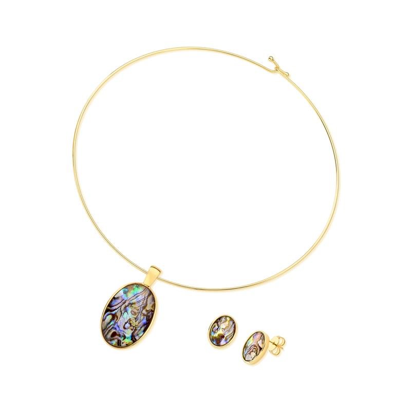 CONJUNTO FOLHEADO A OURO