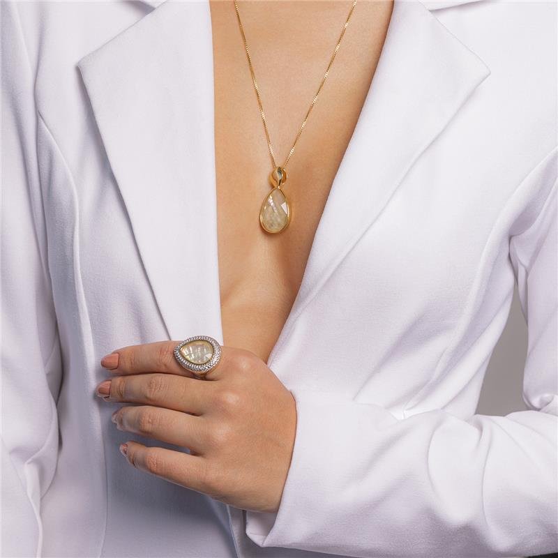 CONJUNTO FOLHEADO A OURO