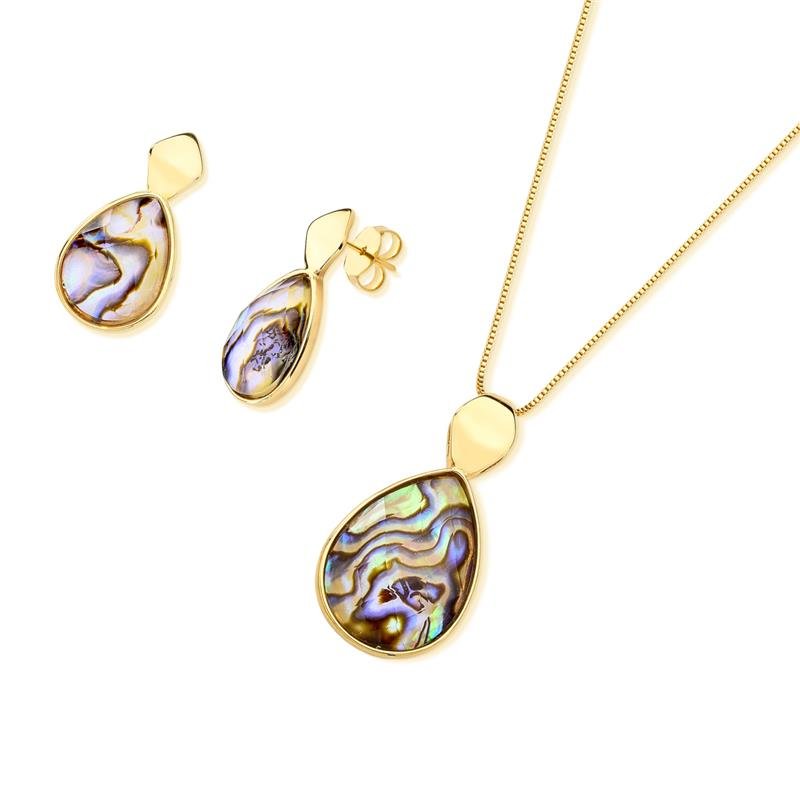 CONJUNTO FOLHEADO A OURO