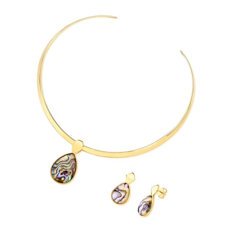 CONJUNTO FOLHEADO A OURO