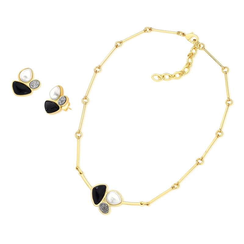 CONJUNTO FOLHEADO A OURO