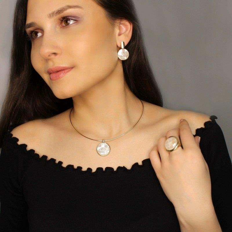 CONJUNTO FOLHEADO A OURO