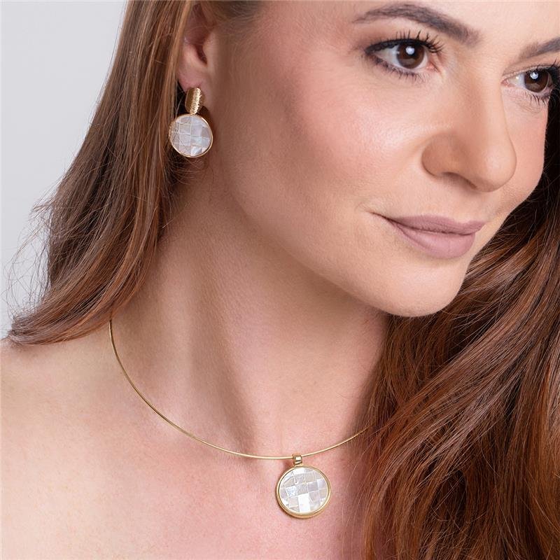 CONJUNTO FOLHEADO A OURO