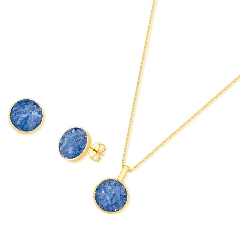 CONJUNTO FOLHEADO A OURO