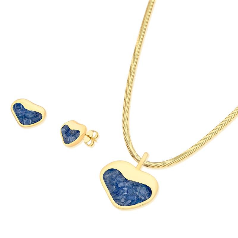 CONJUNTO FOLHEADO A OURO