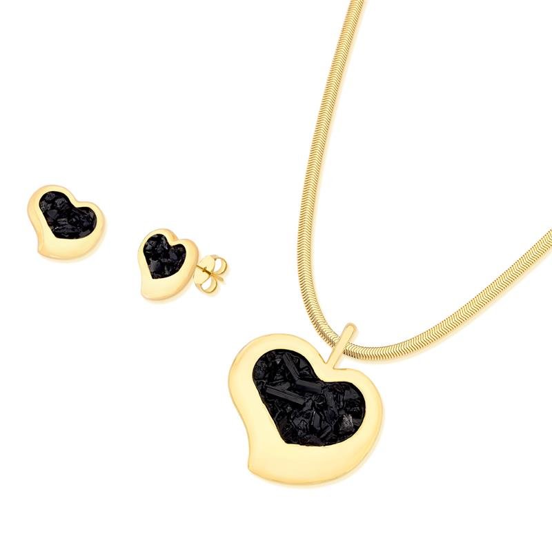 CONJUNTO FOLHEADO A OURO