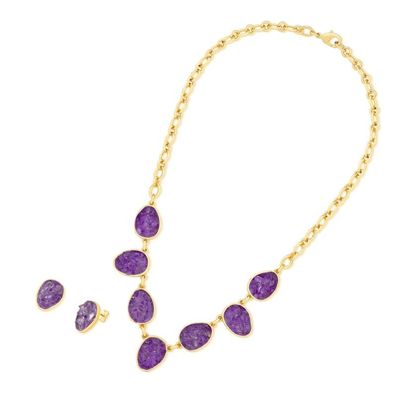 CONJUNTO FOLHEADO A OURO
