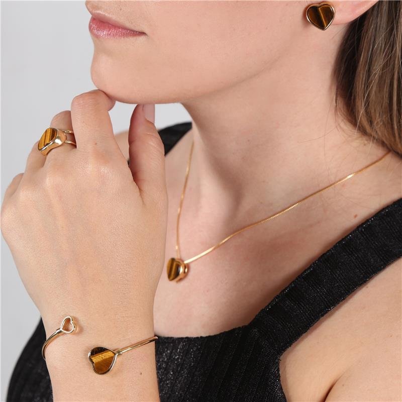 CONJUNTO FOLHEADO A OURO