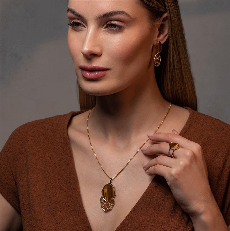 CONJUNTO FOLHEADO A OURO