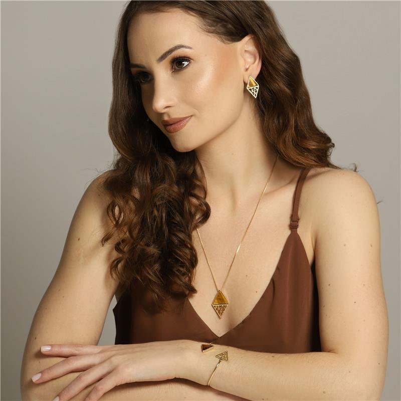 CONJUNTO FOLHEADO A OURO