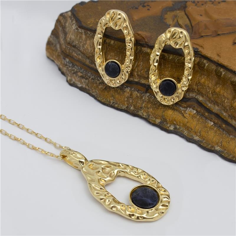 CONJUNTO FOLHEADO A OURO