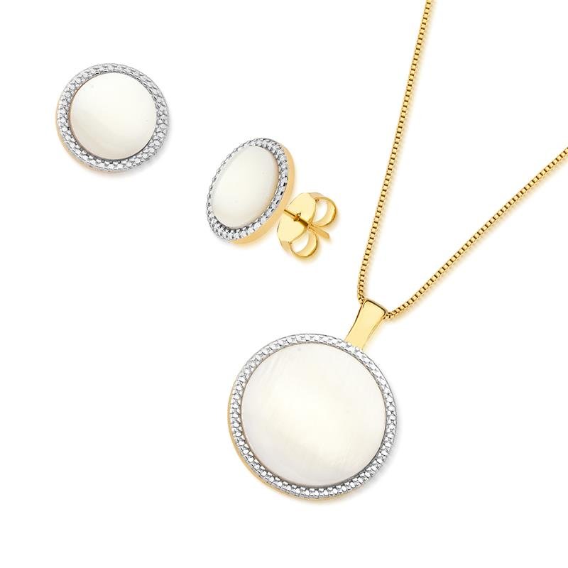 CONJUNTO FOLHEADO A OURO E RÓDIO BRANCO