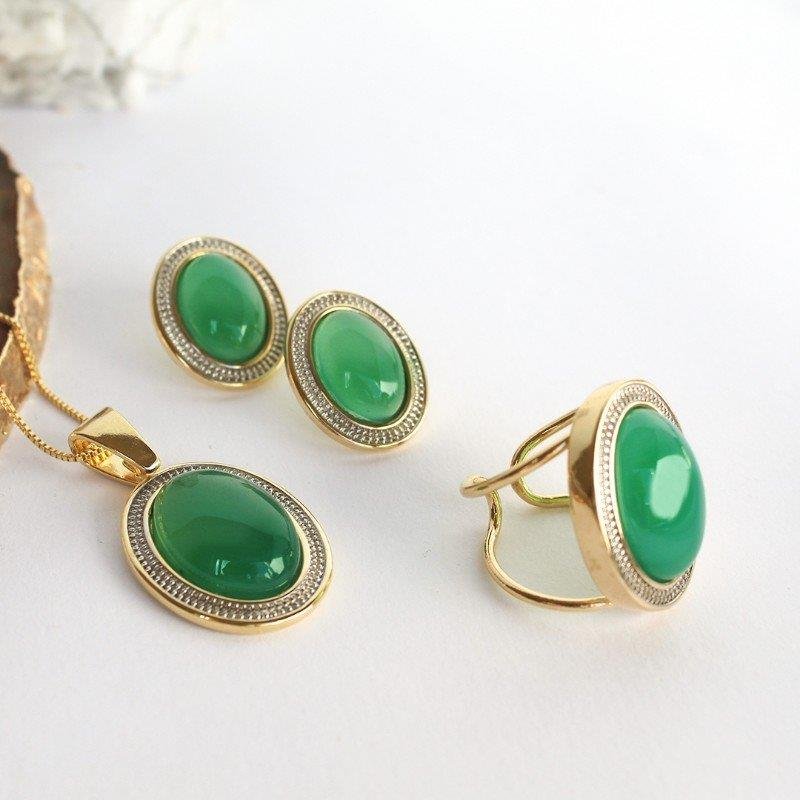 CONJUNTO FOLHEADO A OURO E RÓDIO BRANCO
