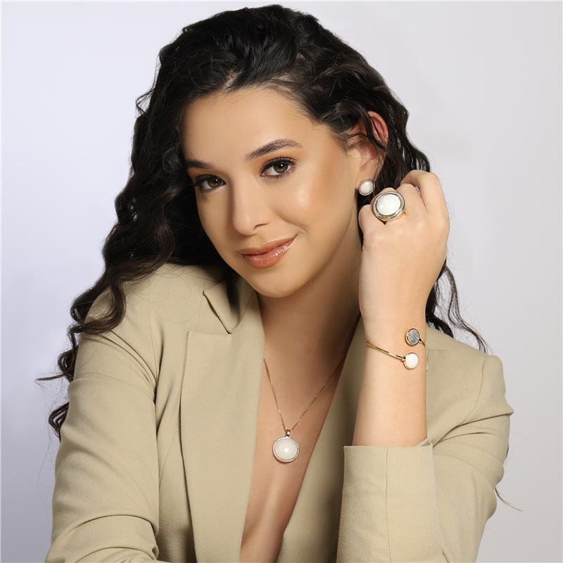 CONJUNTO FOLHEADO A OURO E RÓDIO BRANCO