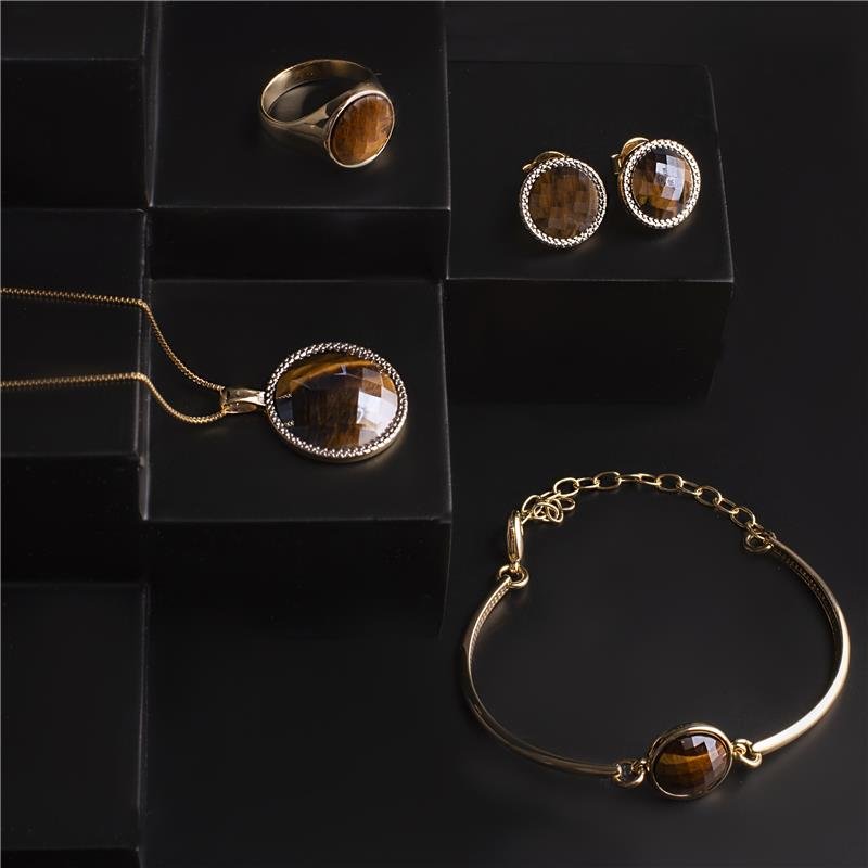 CONJUNTO FOLHEADO A OURO E RÓDIO BRANCO