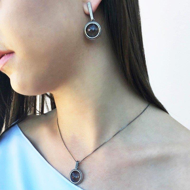 CONJUNTO FOLHEADO A PRATA ENVELHECIDA