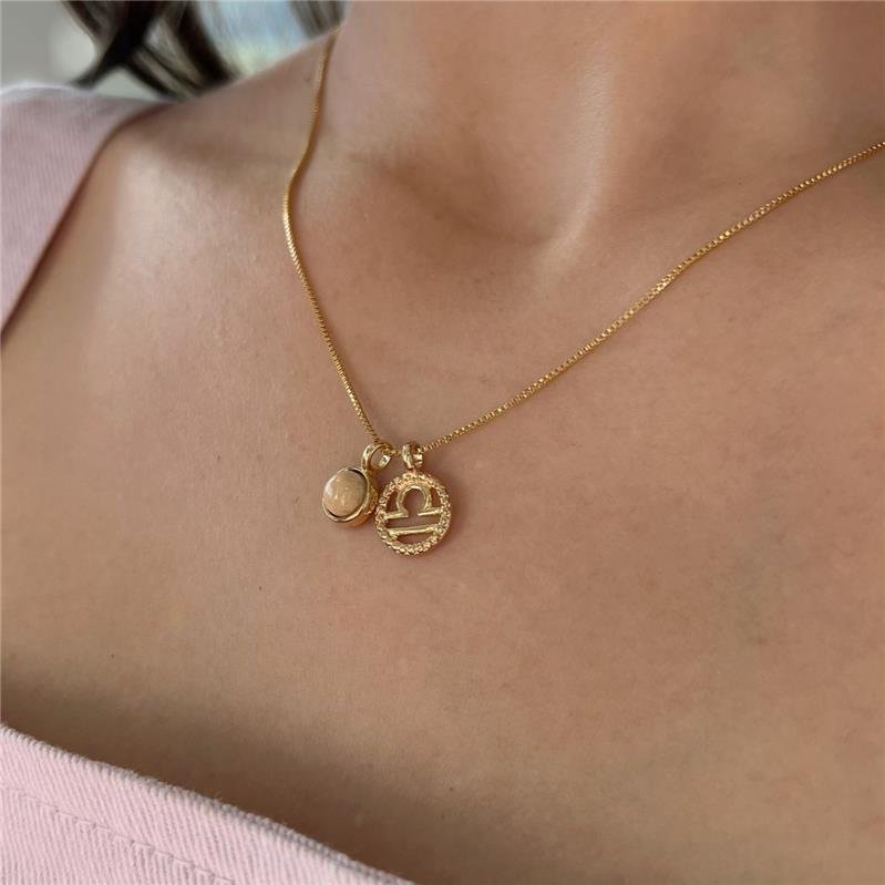 PINGENTE LIBRA FOLHEADO A OURO