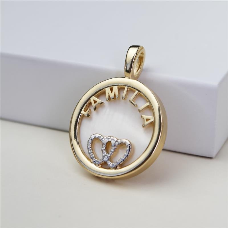 PINGENTE FOLHEADO A OURO E RÓDIO BRANCO