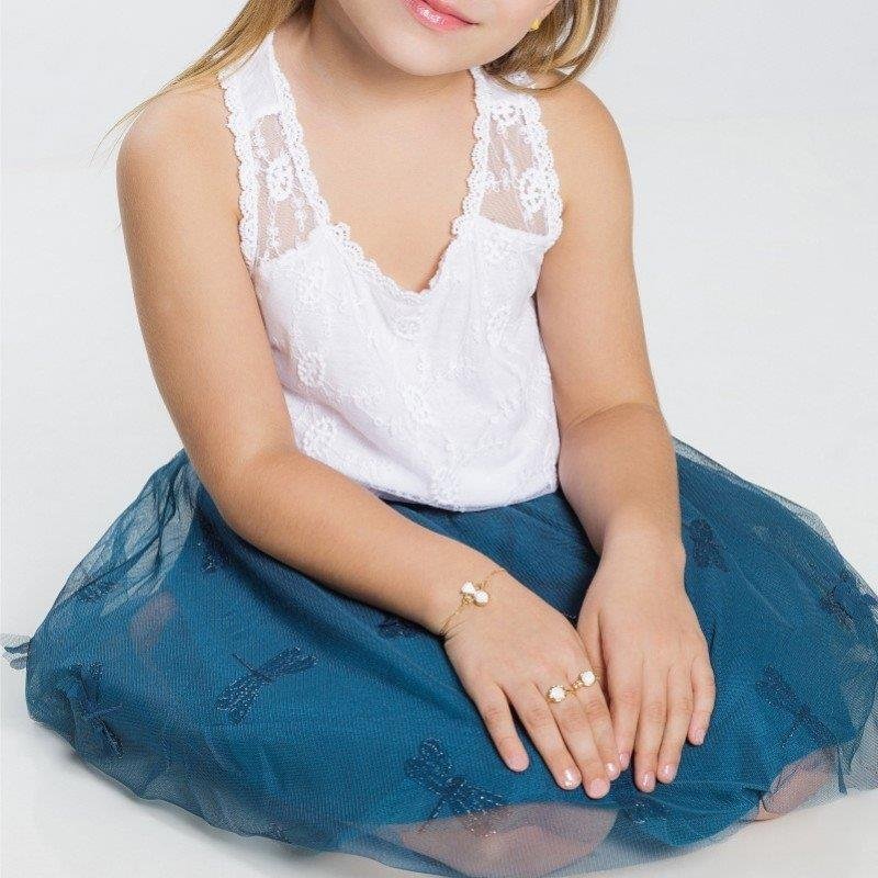 PULSEIRA FOLHEADO A OURO COM ESMALTE