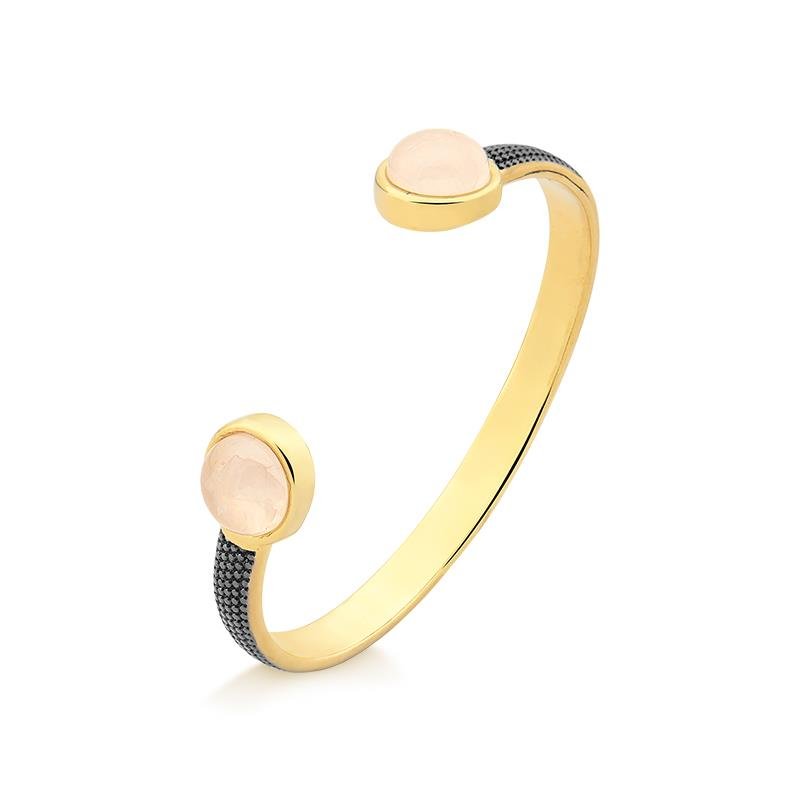PULSEIRA FOLHEADO A OURO E RÓDIO NEGRO