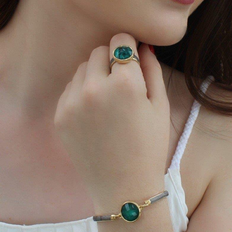 PULSEIRA FOLHEADO A OURO E RÓDIO NEGRO