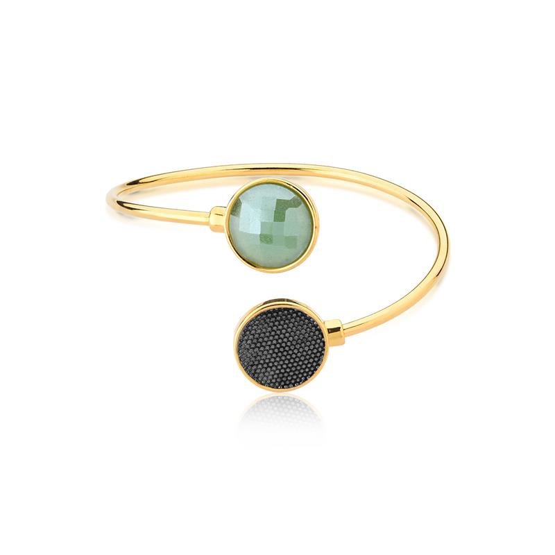 PULSEIRA FOLHEADO A OURO E RÓDIO NEGRO