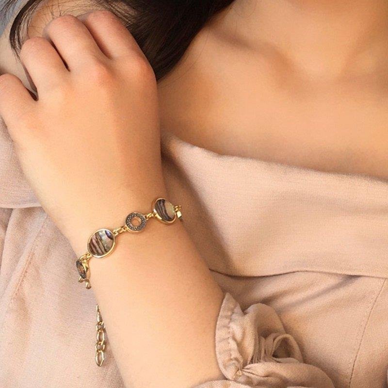 PULSEIRA FOLHEADO A OURO E RÓDIO NEGRO