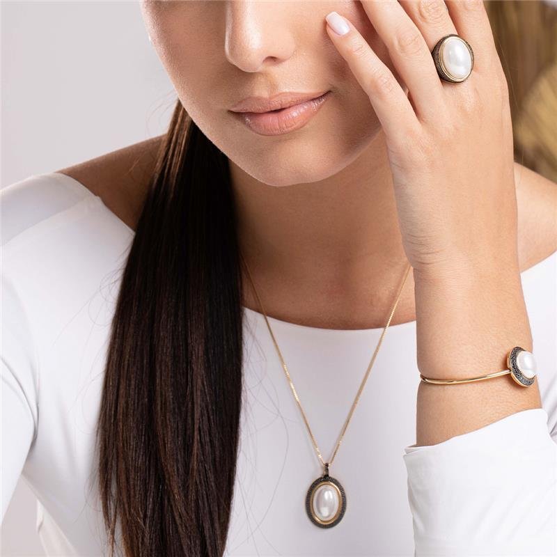 PULSEIRA FOLHEADO A OURO E RÓDIO NEGRO