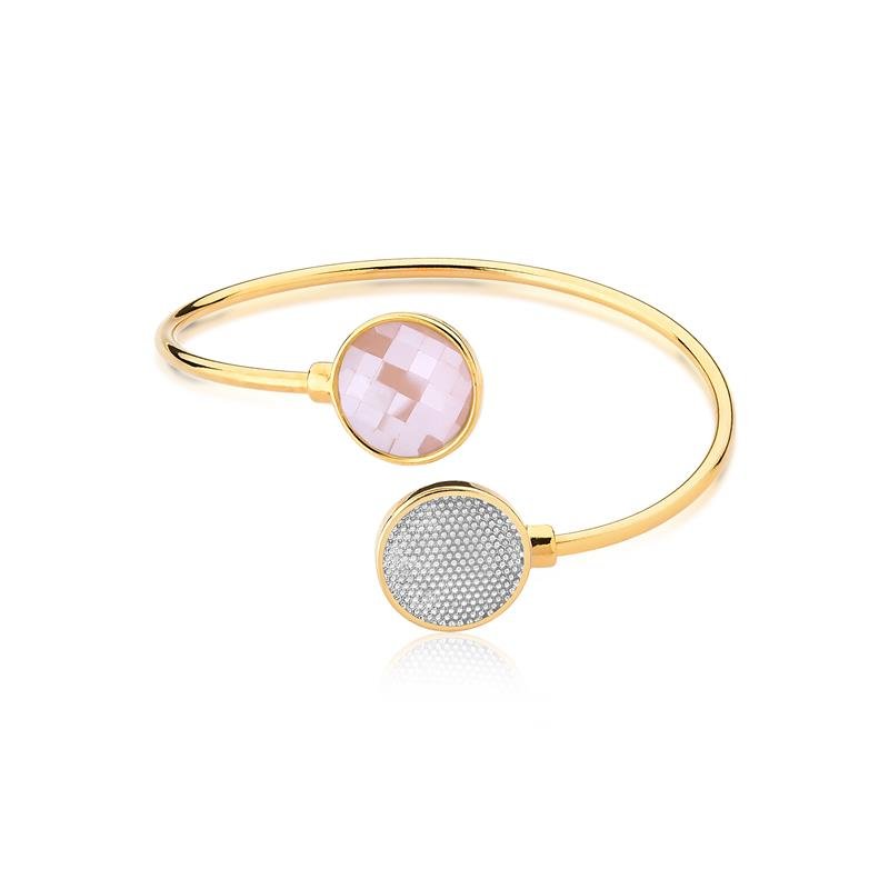 PULSEIRA FOLHEADO A OURO E RÓDIO BRANCO
